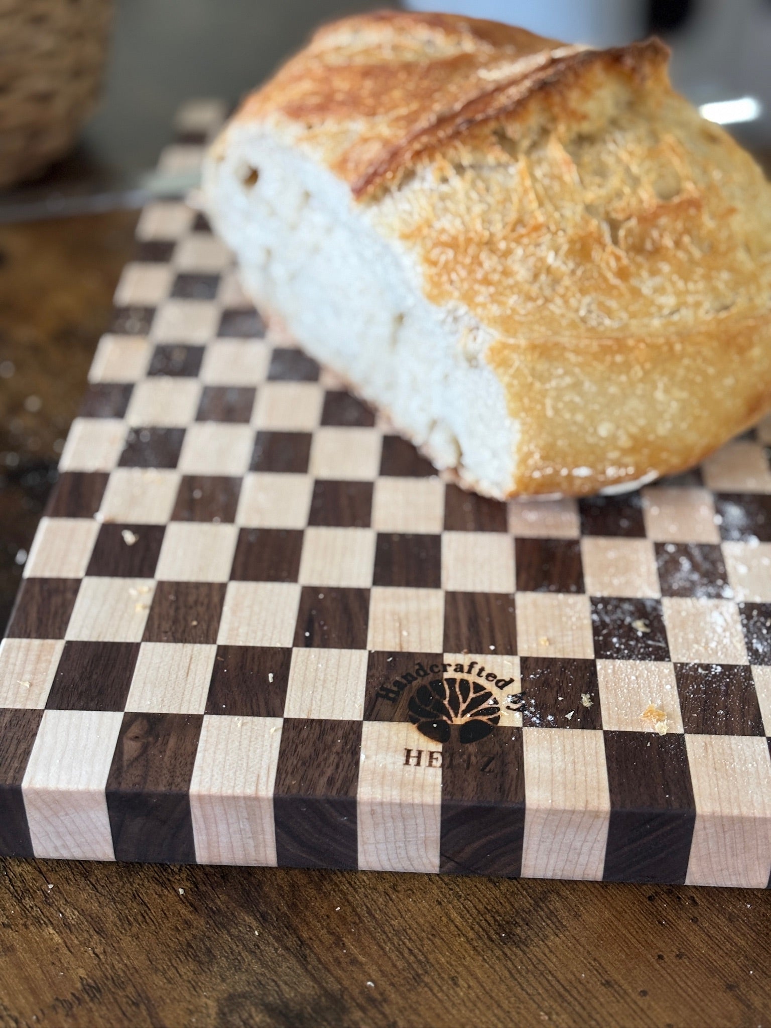 Handmade End Grain Checkered Cutting Board